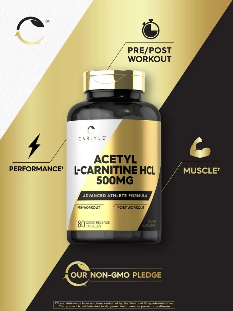 Acetyl L-Carnitine HCL 500mg per serving | 180 Capsules - Image 5