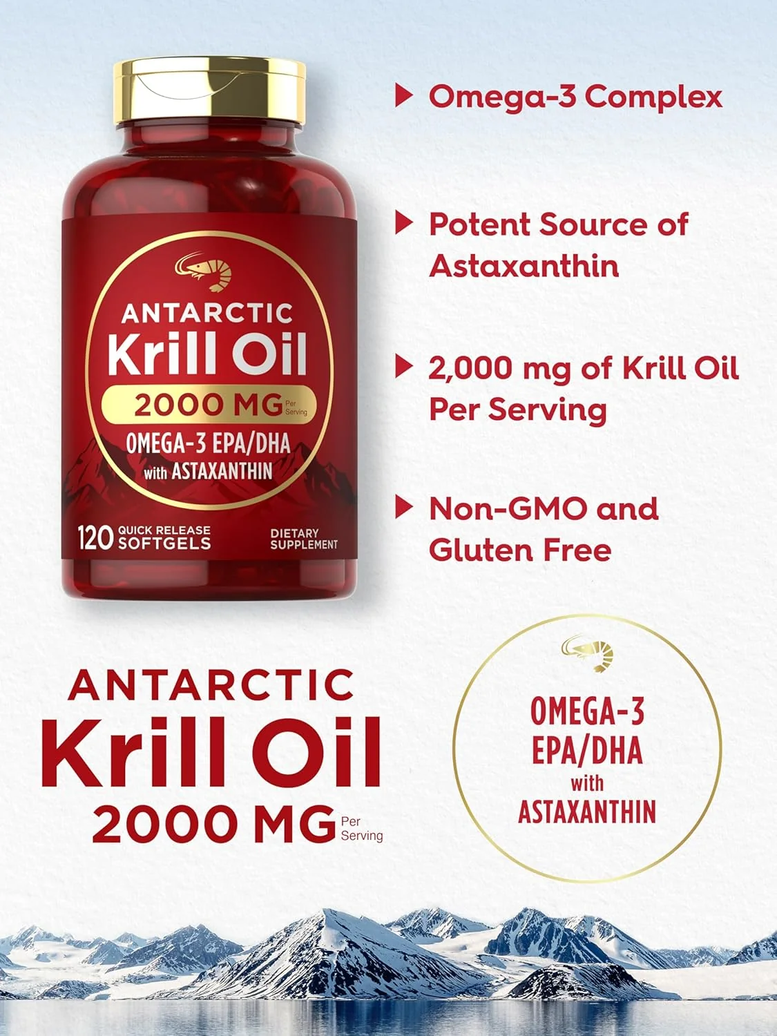 Antarctic Krill Oil 2000mg per serving | 120 Softgels - Image 4