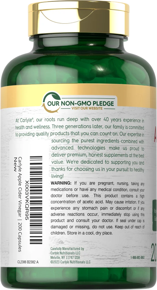 Apple Cider Vinegar 450mg | 200 Capsules - Image 3