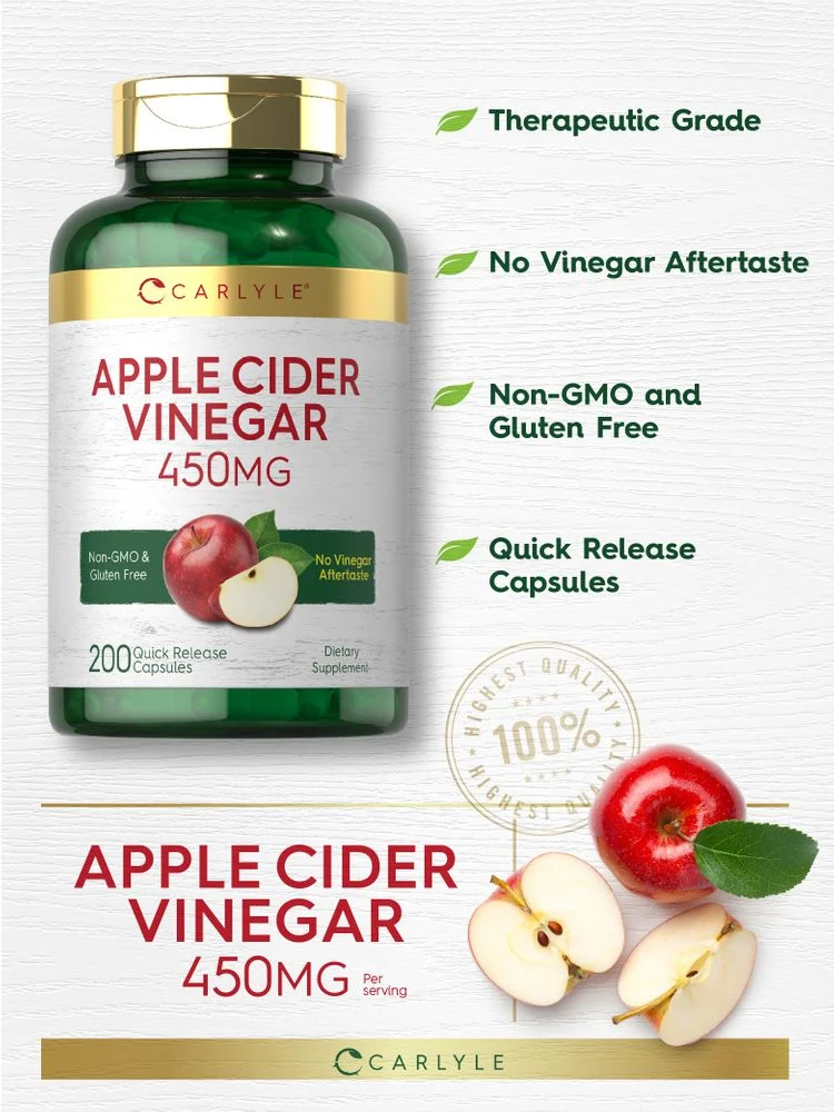 Apple Cider Vinegar 450mg | 200 Capsules - Image 4