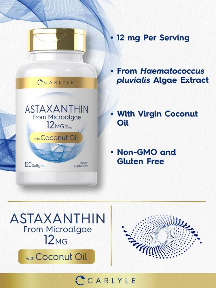 Astaxanthin 12mg per serving with Coconut Oil | 120 Softgels - Image 3