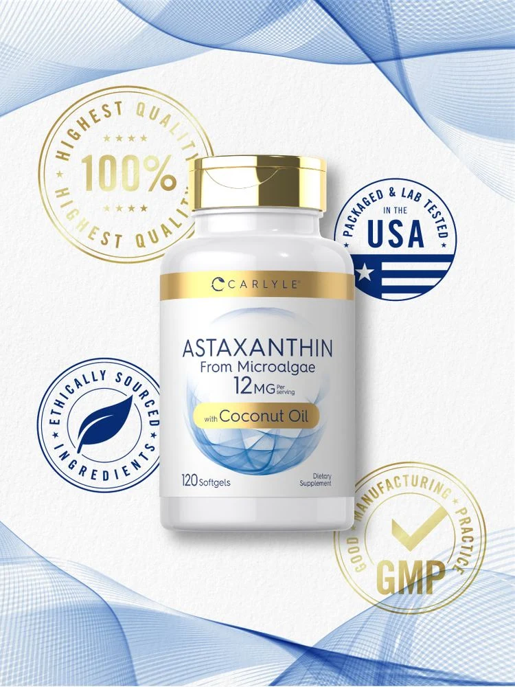 Astaxanthin 12mg per serving with Coconut Oil | 120 Softgels - Image 5
