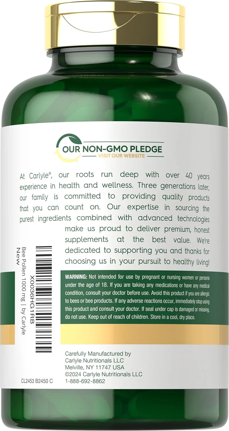 Bee Pollen 1000mg per serving | 200 Caplets - Image 3