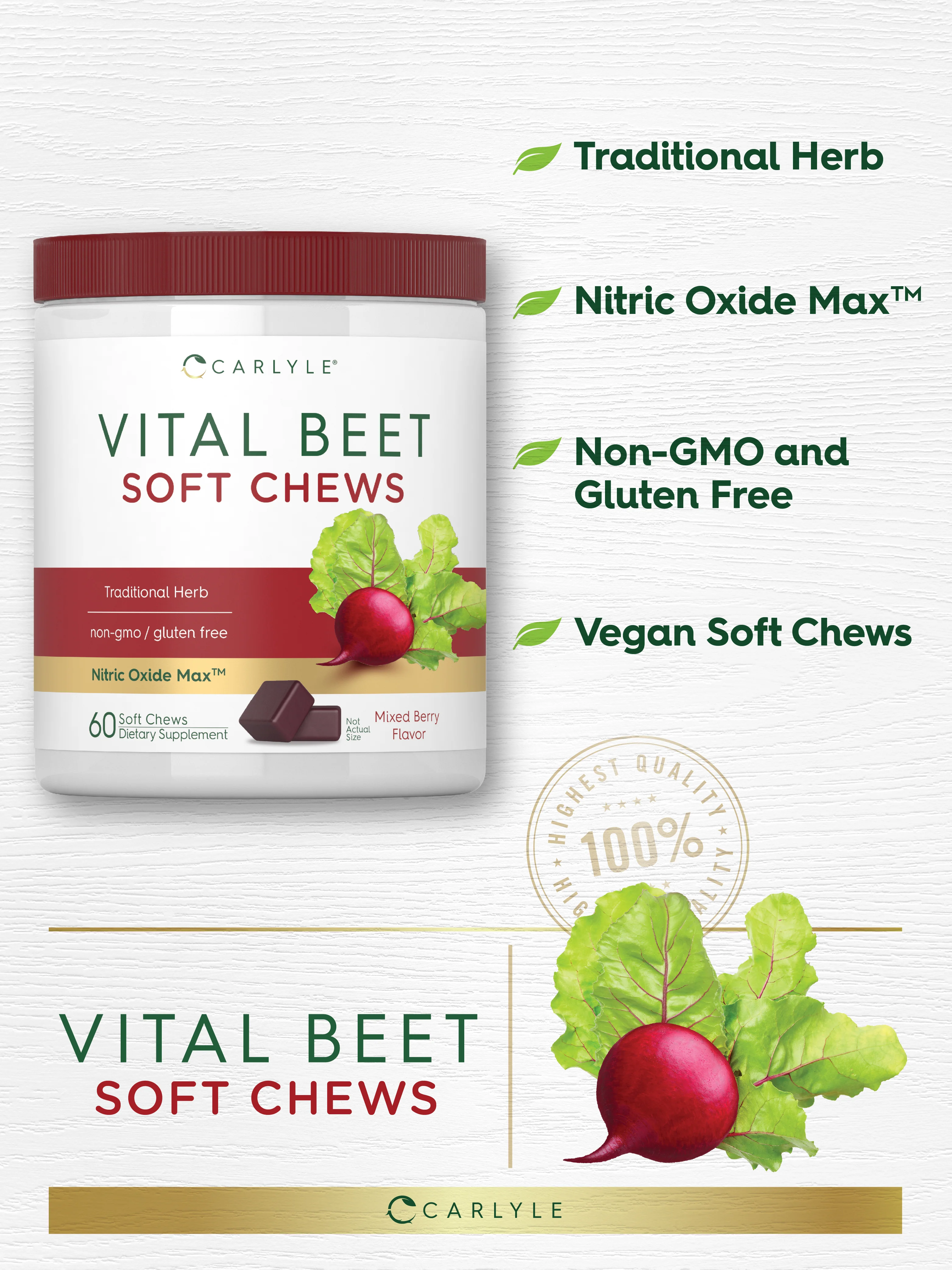 Beet Root Soft Chews | 60 Count - Image 4