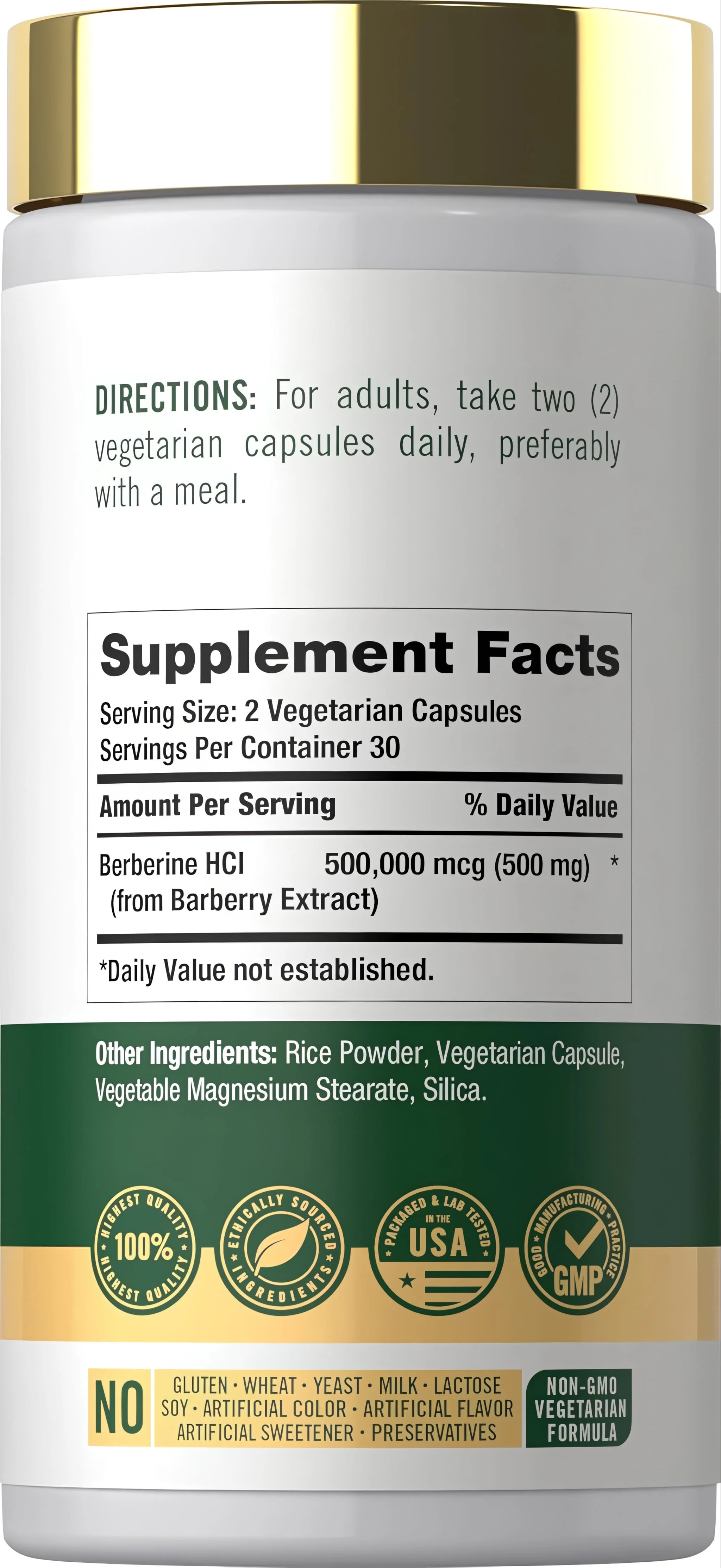 Berberine 500000mcg per serving | 60 Capsules - Image 2