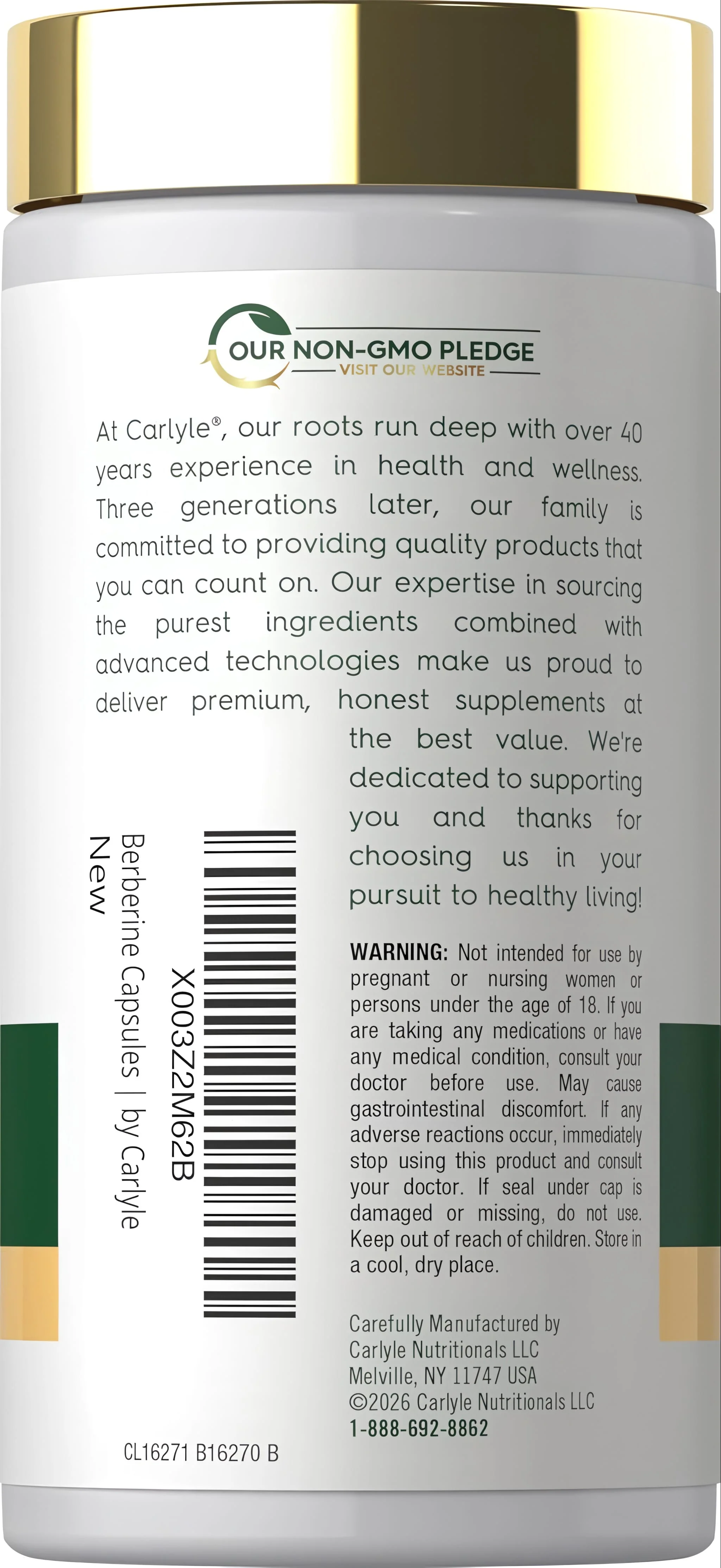 Berberine 500000mcg per serving | 60 Capsules - Image 3