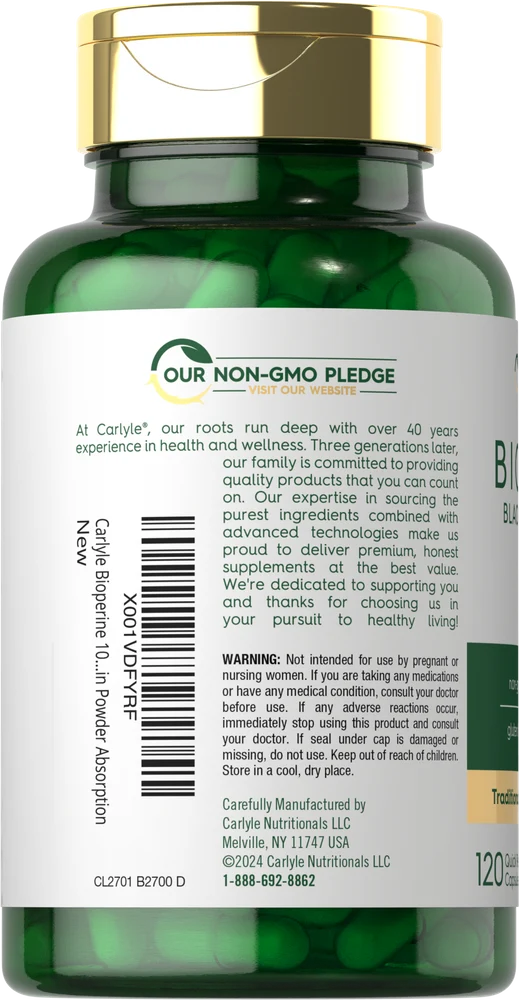 Bioperine 10mg | 120 Capsules - Image 3