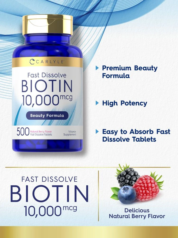 Biotin 10000mcg | 500 Tablets - Image 3