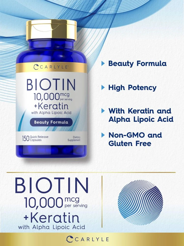 Biotin 10000mcg per serving | 150 Capsules - Image 3