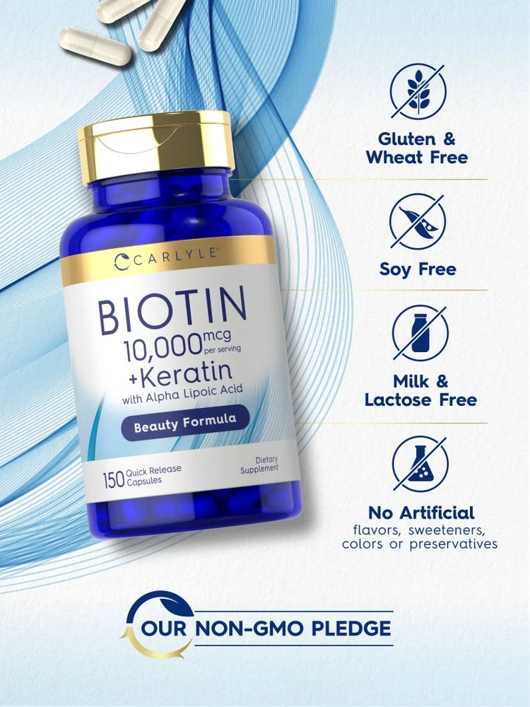 Biotin 10000mcg per serving | 150 Capsules - Image 4