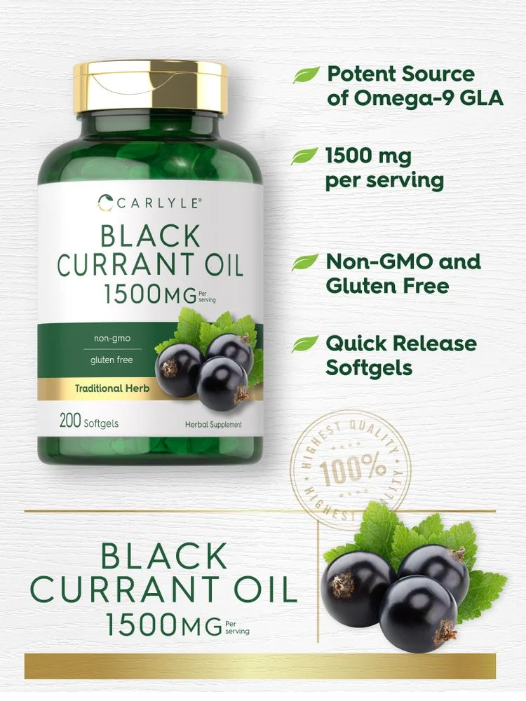 Black Currant Oil 1500mg per serving | 200 Softgels - Image 3
