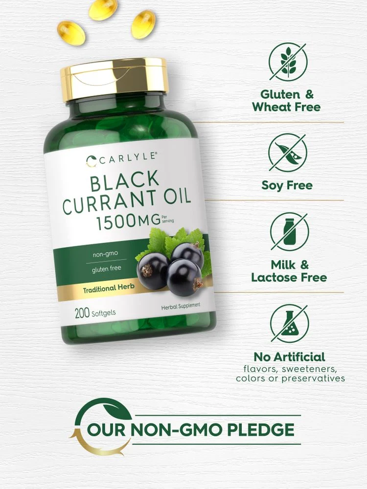 Black Currant Oil 1500mg per serving | 200 Softgels - Image 4
