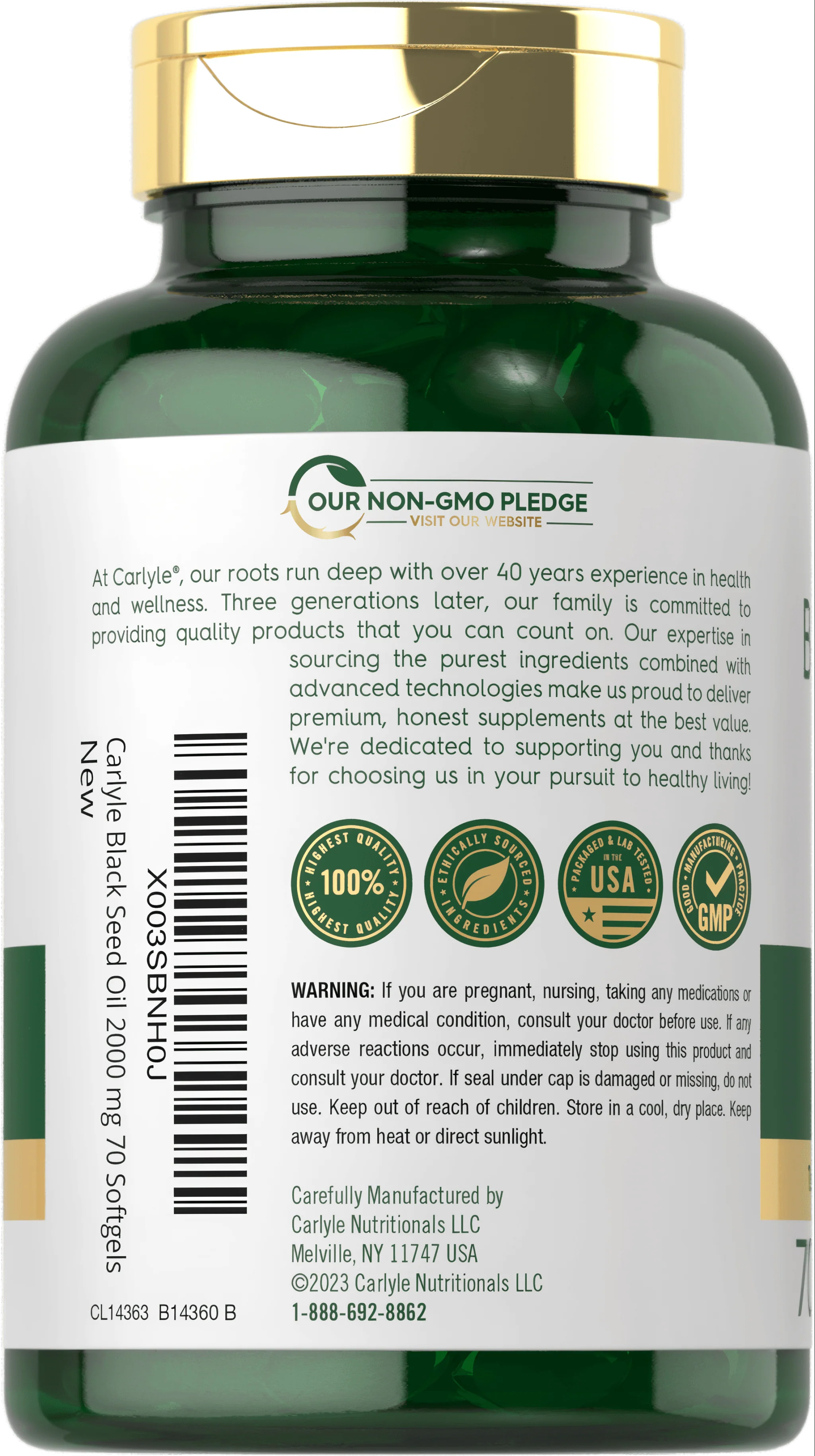 Black Seed Oil 2000mg per serving | 70 Softgels - Image 3