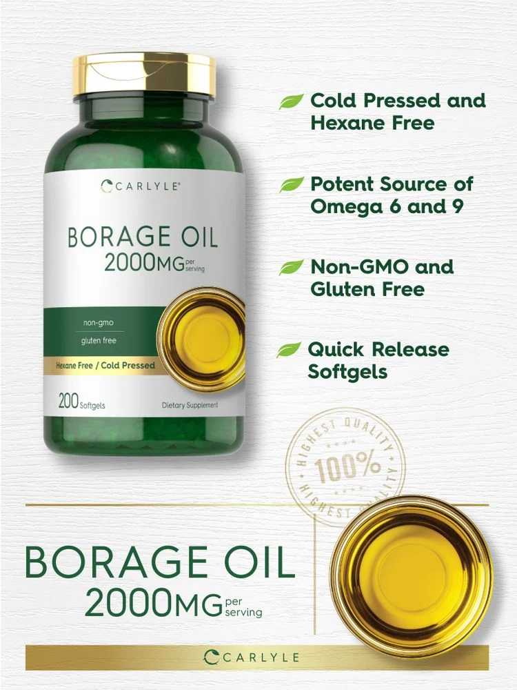 Borage Oil 2000mg per serving | 200 Softgels - Image 4
