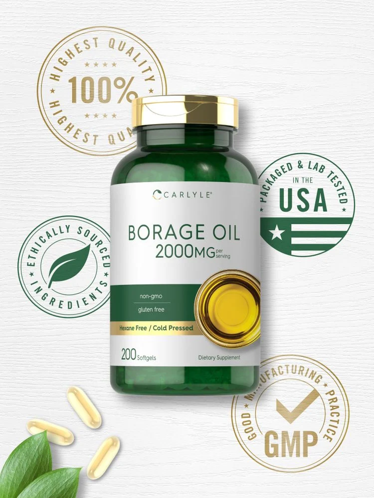 Borage Oil 2000mg per serving | 200 Softgels - Image 6
