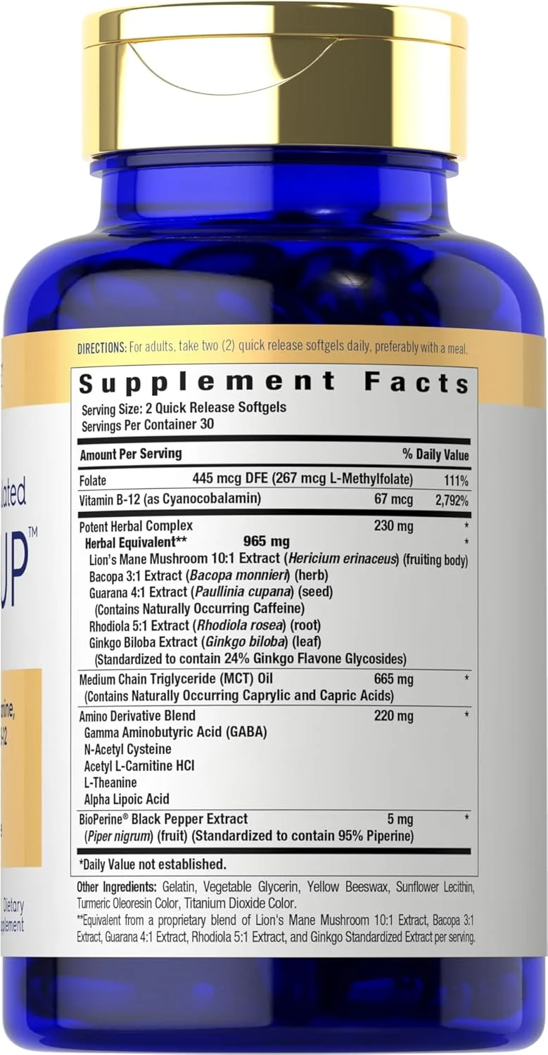 Brain Up Supplement | 60 Softgels - Image 2