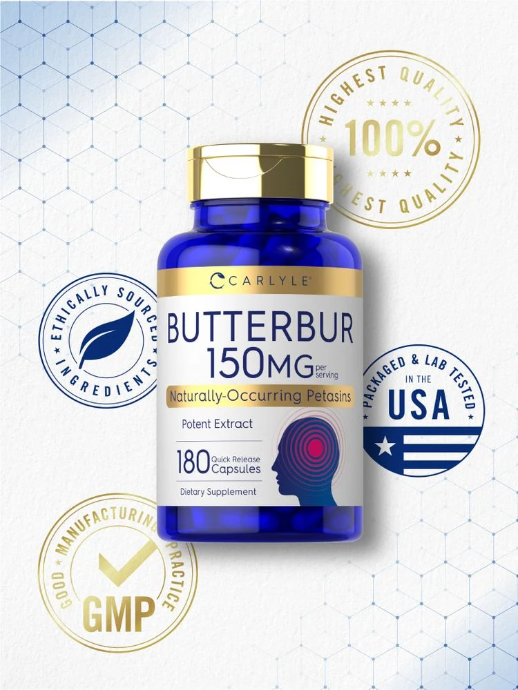 Butterbur Extract Standardized 150mg per serving | 180 Capsules - Image 5