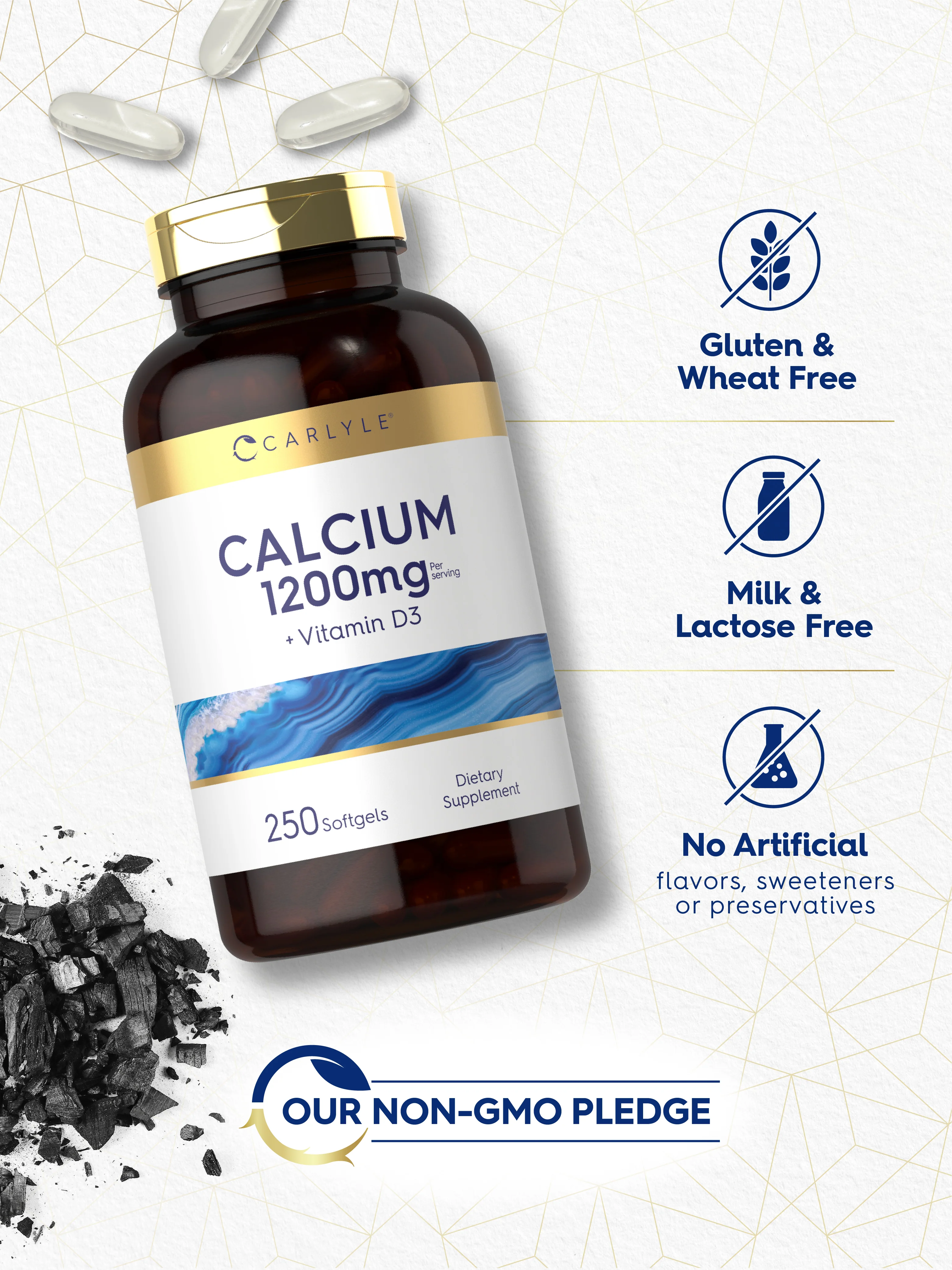 Calcium 1200 mg with Vitamin D3 | 250 Softgels - Image 5