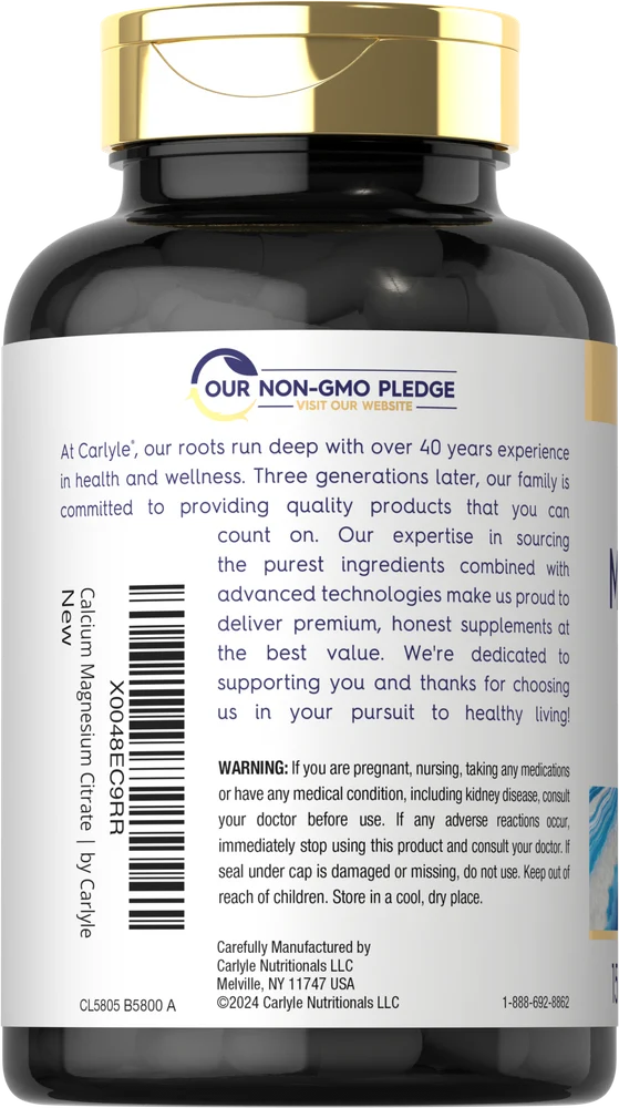 Calcium Magnesium Citrate with Vitamin D-3 | 150 Capsules - Image 3