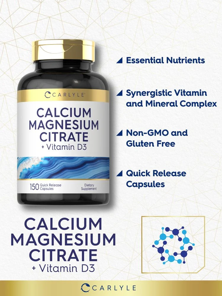 Calcium Magnesium Citrate with Vitamin D-3 | 150 Capsules - Image 4