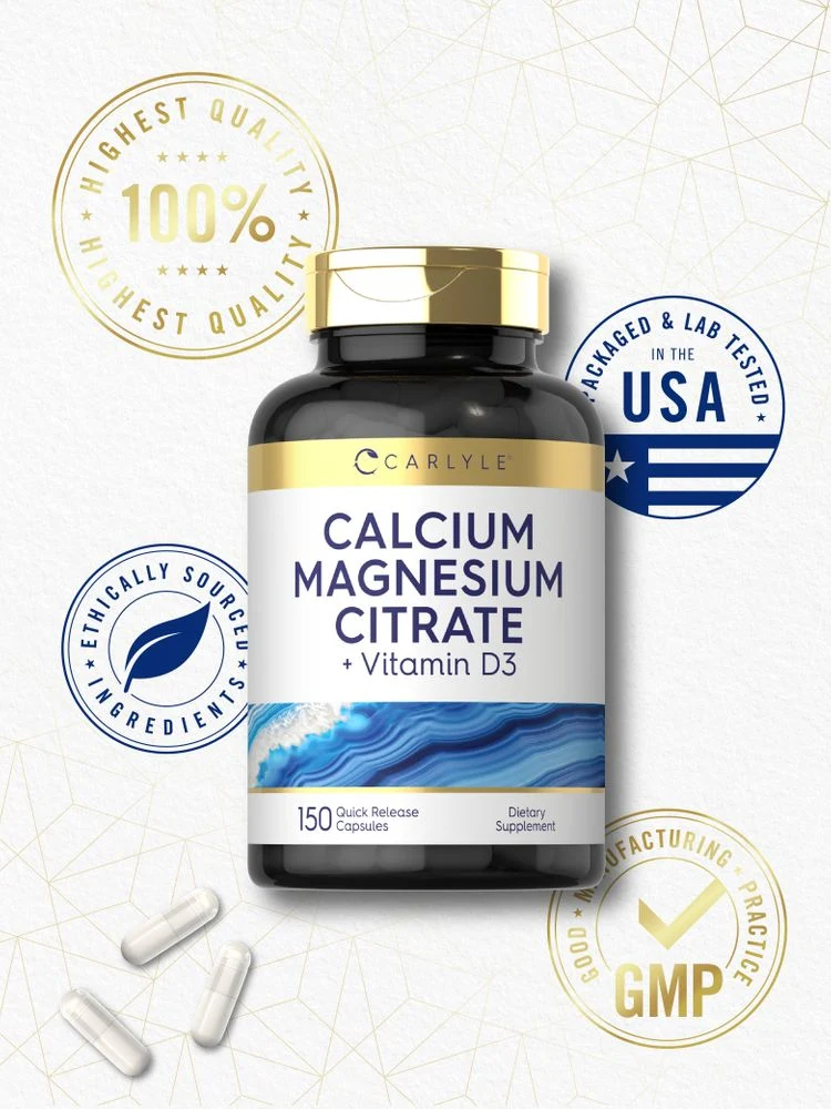 Calcium Magnesium Citrate with Vitamin D-3 | 150 Capsules - Image 6