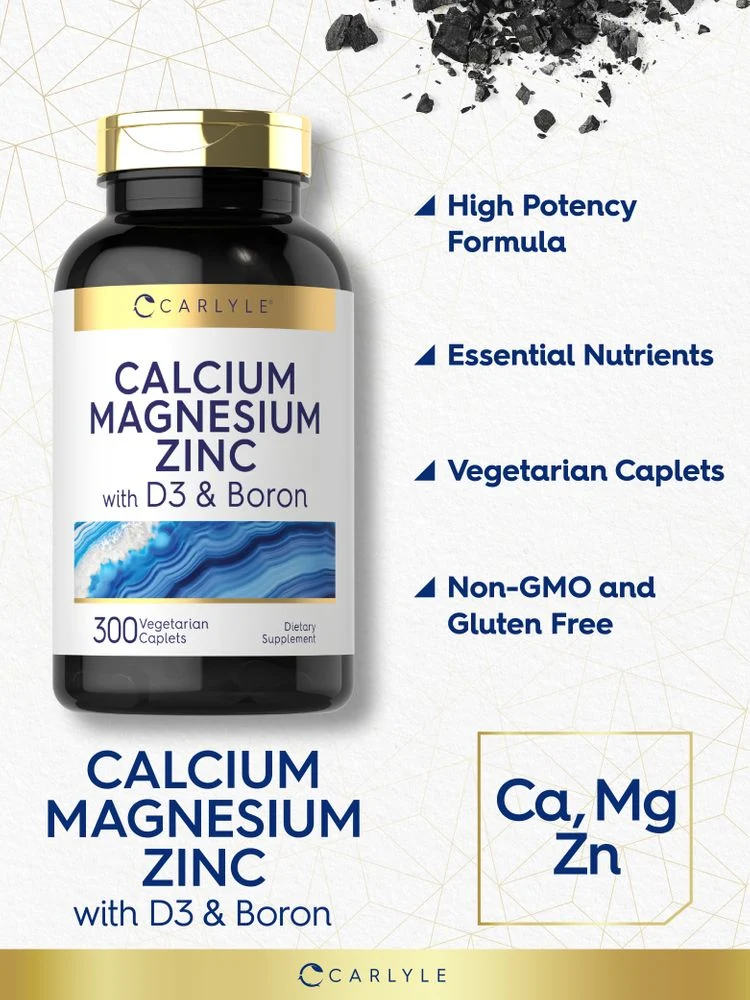 Calcium Magnesium Zinc with Vitamin D3 and Boron | 300 Caplets - Image 4