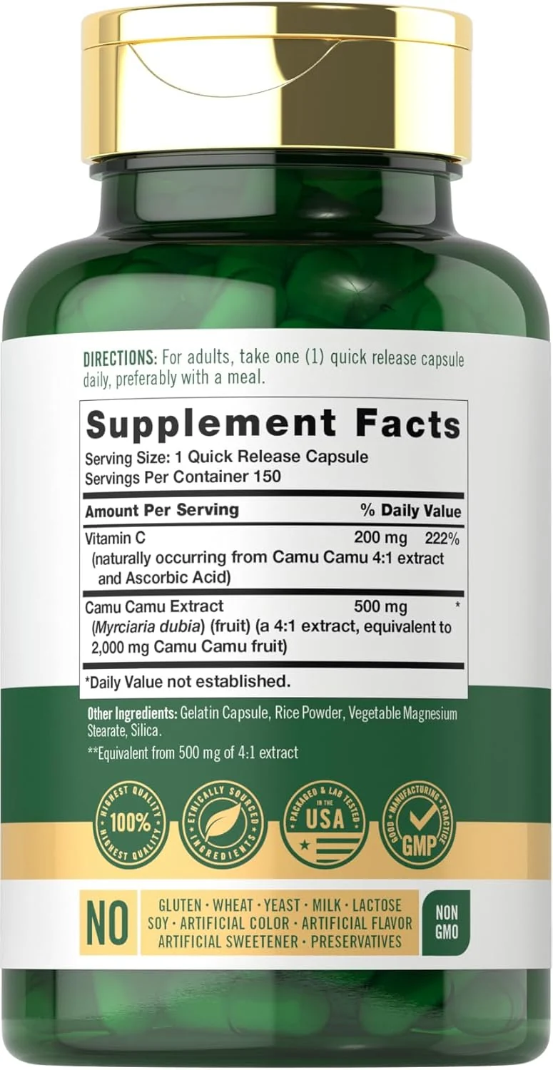 Camu Camu with Vitamin C | 150 Capsules - Image 2