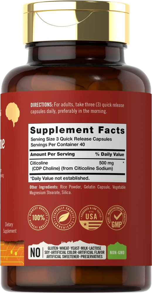 Citicoline 500mg per serving | 120 Capsules - Image 2