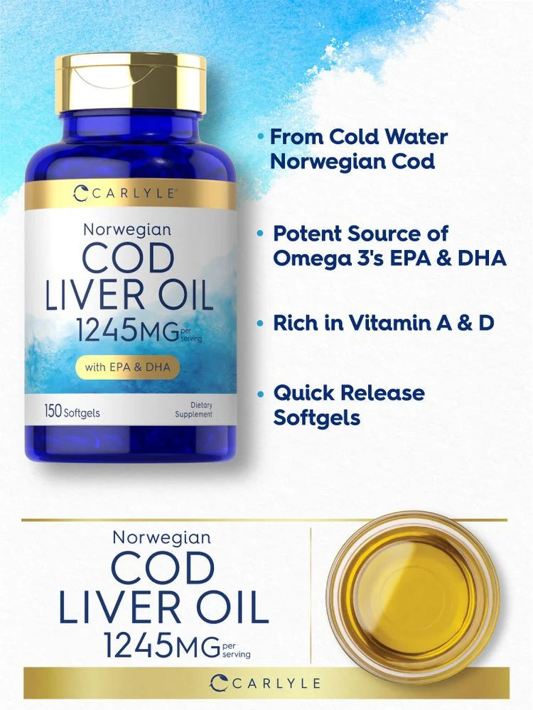 Cod Liver Oil 1245mg per serving | 150 Softgels - Image 4