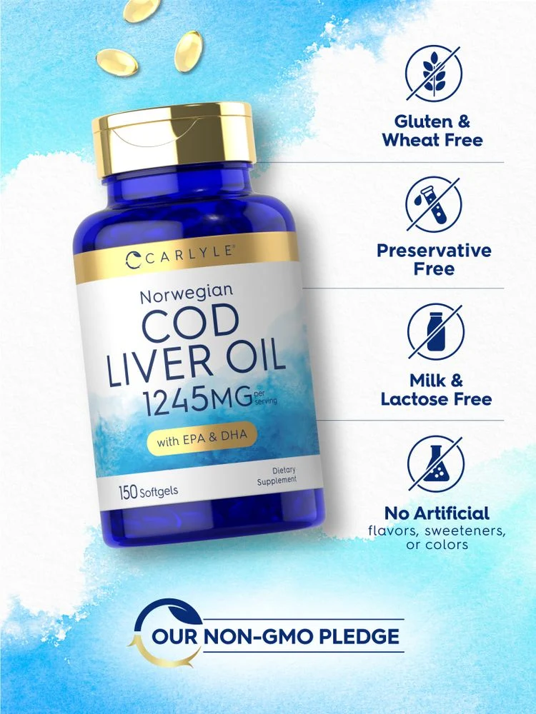 Cod Liver Oil 1245mg per serving | 150 Softgels - Image 5