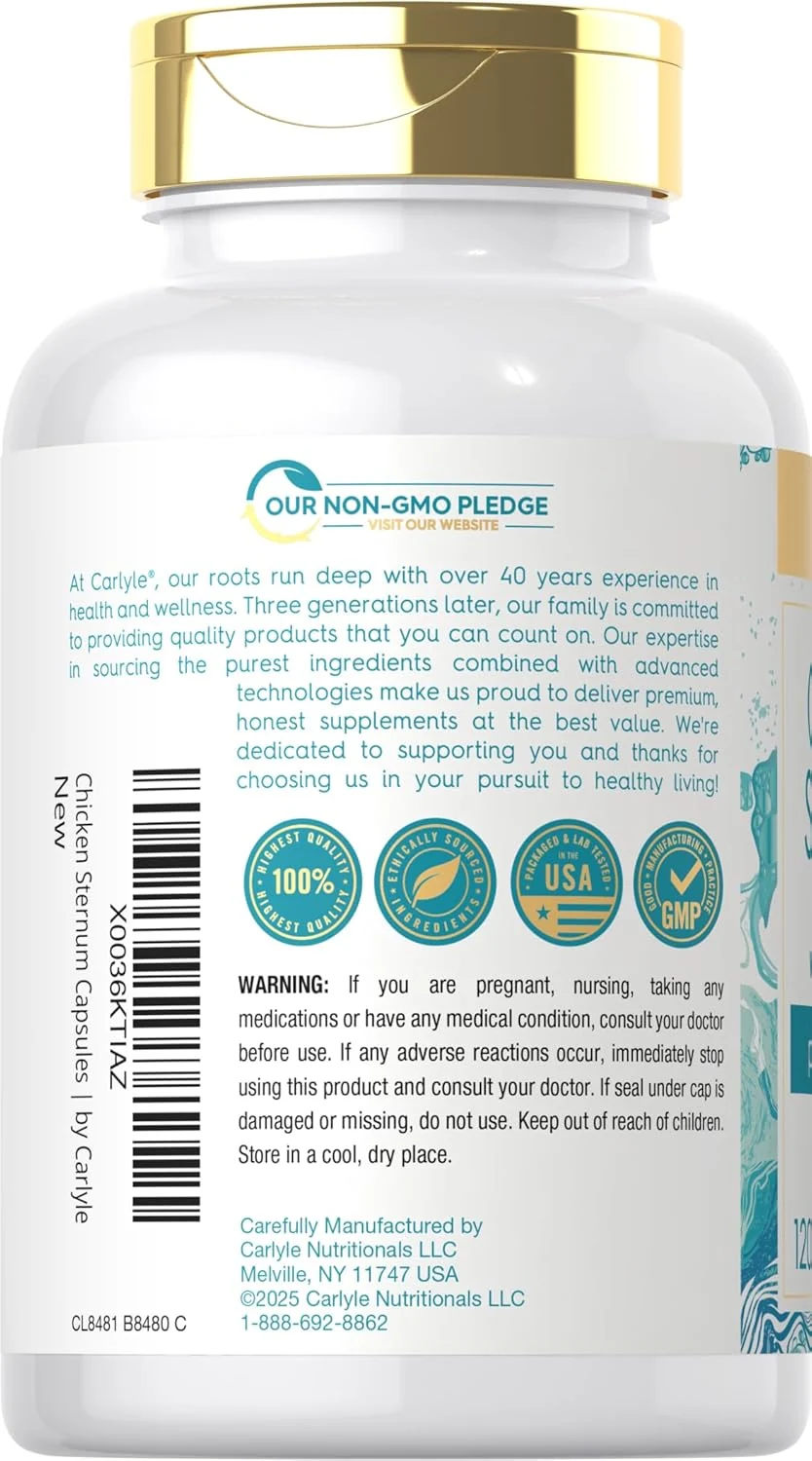 Collagen Chicken Sternum Cartilage 3000mg per serving | 120 Capsules - Image 3
