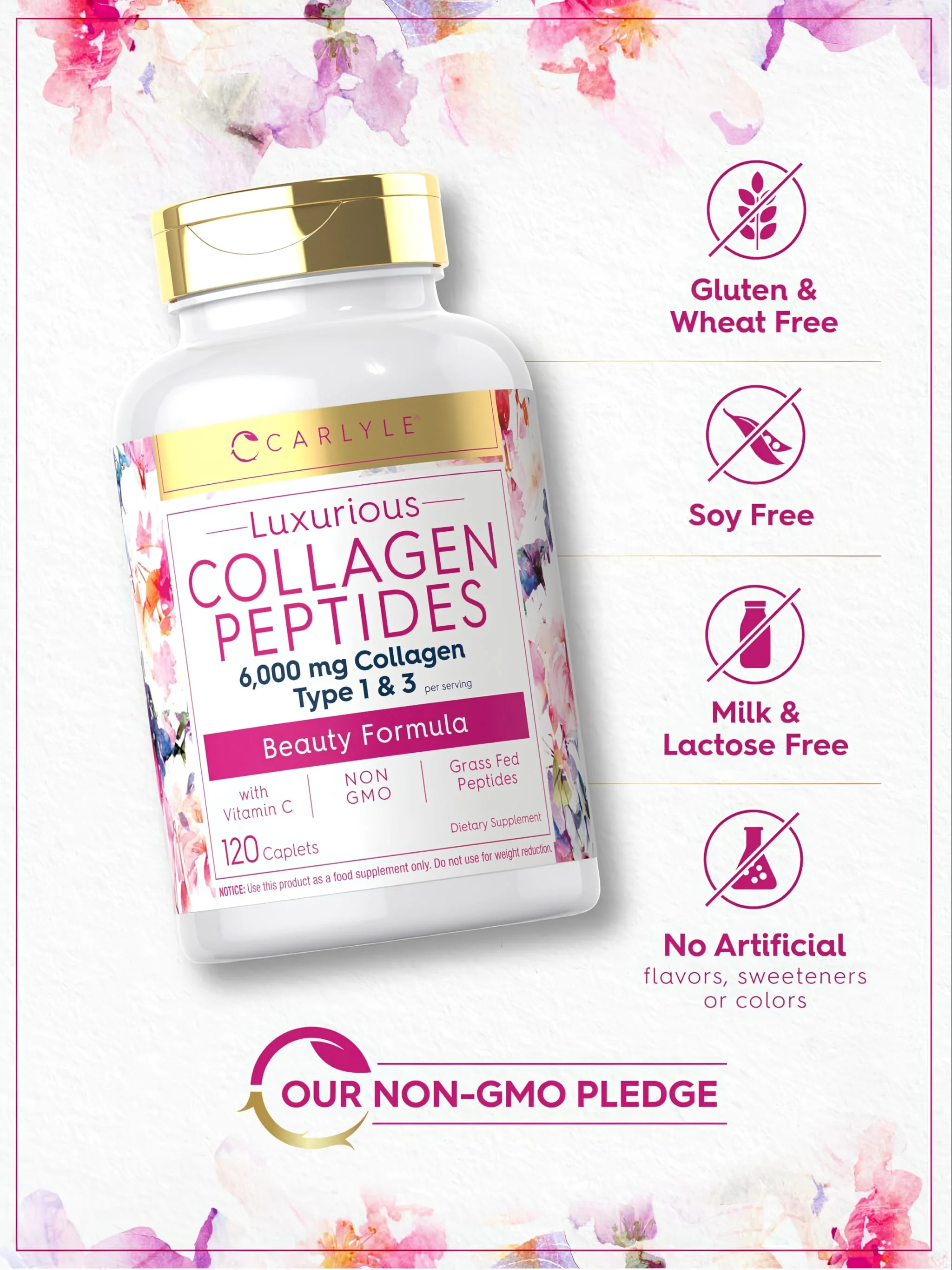 Collagen Peptides with Vitamin C | 120 Caplets - Image 5
