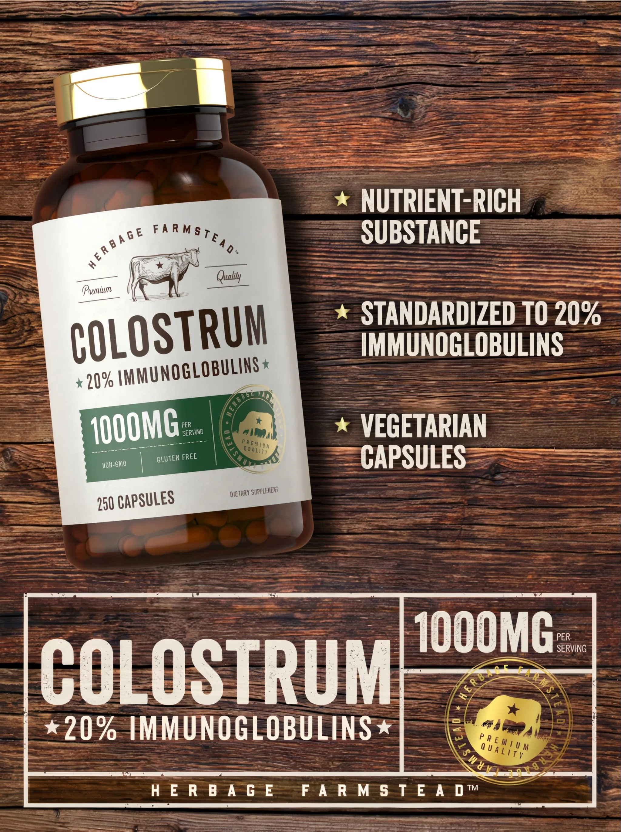 Colostrum 1000mg per serving | 250 Capsules - Image 4