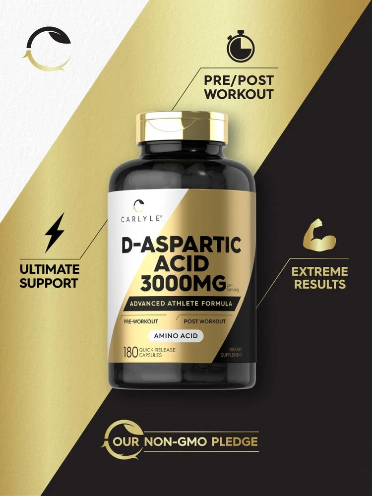 D-Aspartic Acid 3000mg per serving | 180 Capsules - Image 4