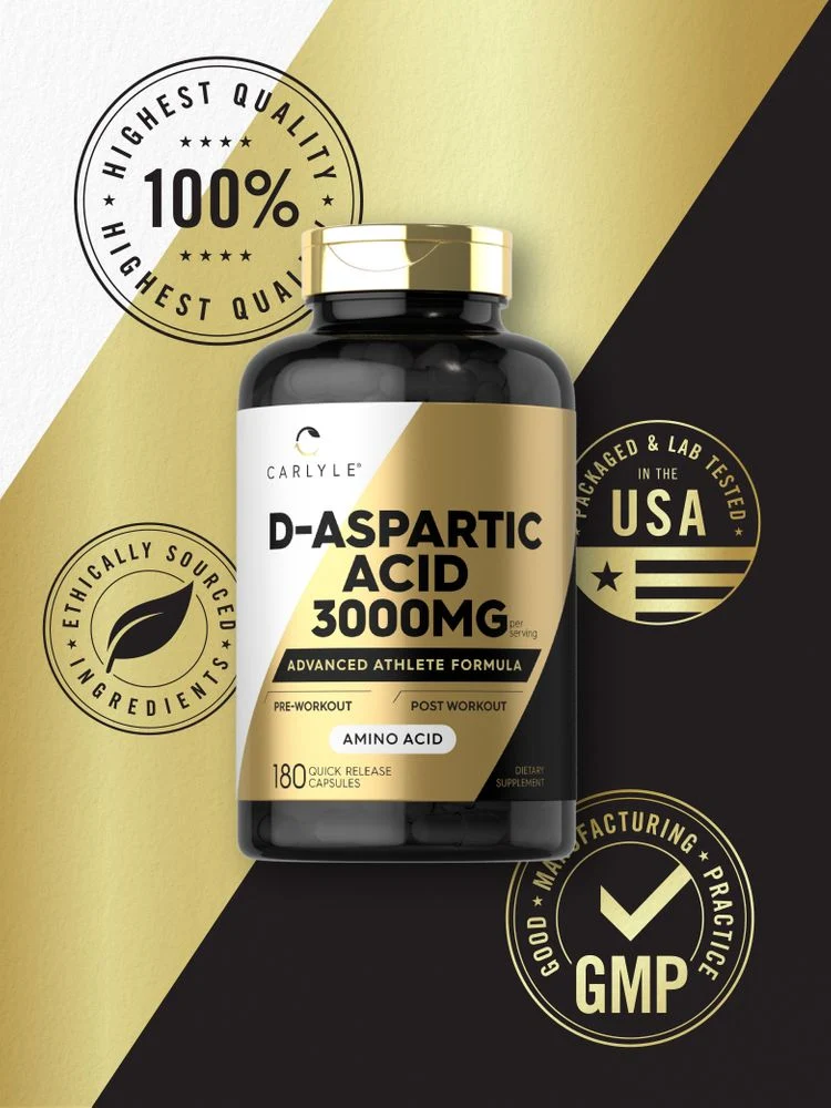 D-Aspartic Acid 3000mg per serving | 180 Capsules - Image 5