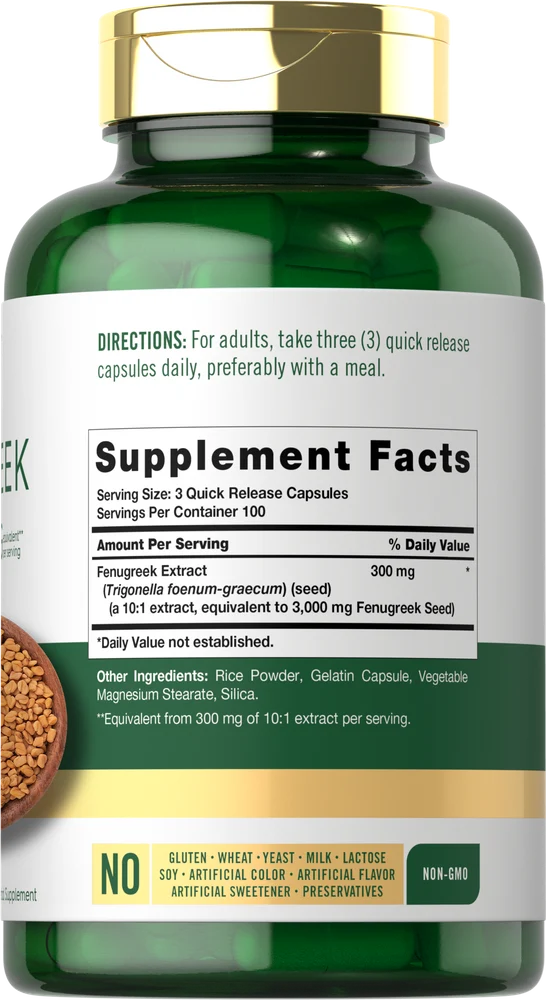 Fenugreek | 300 Capsules - Image 2