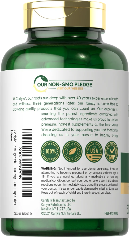 Fenugreek | 300 Capsules - Image 3
