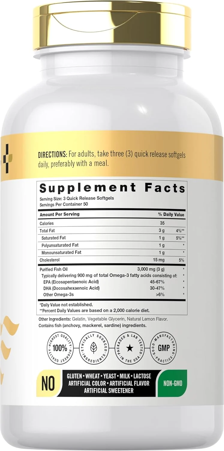 Fish Oil 3000mg | 150 Softgels - Image 2