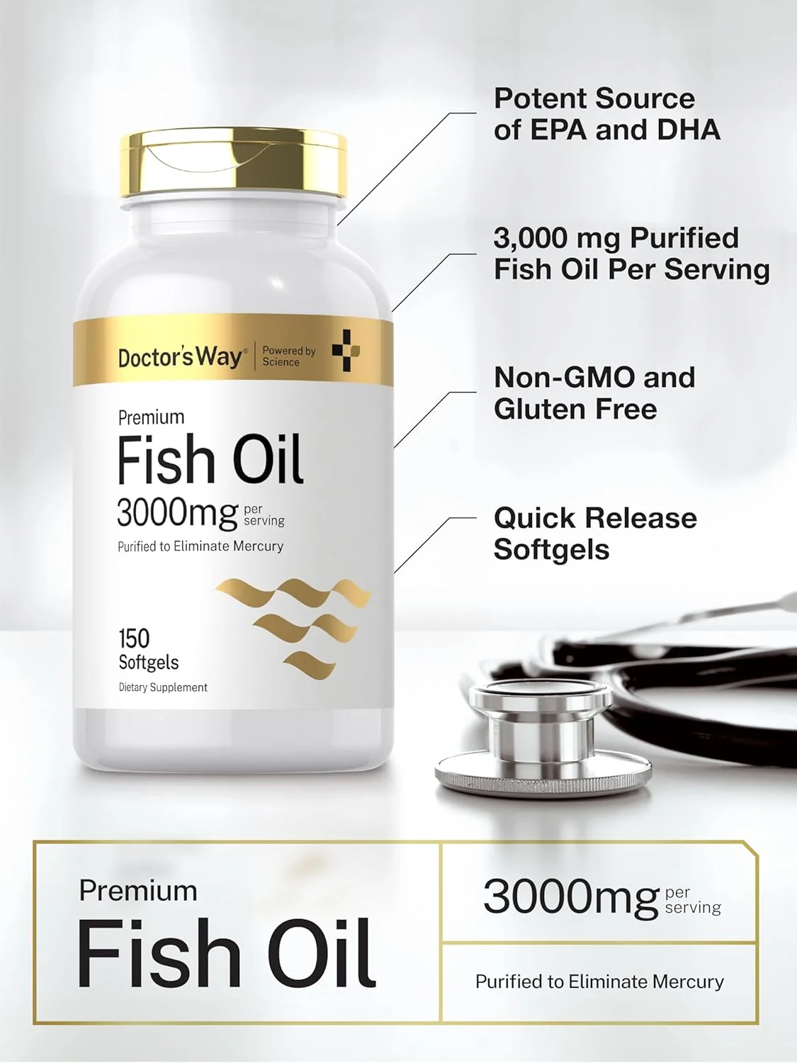 Fish Oil 3000mg | 150 Softgels - Image 4
