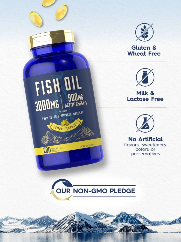 Fish Oil 3000mg with Omega-3 900mg per serving | 200 Softgels - Image 4