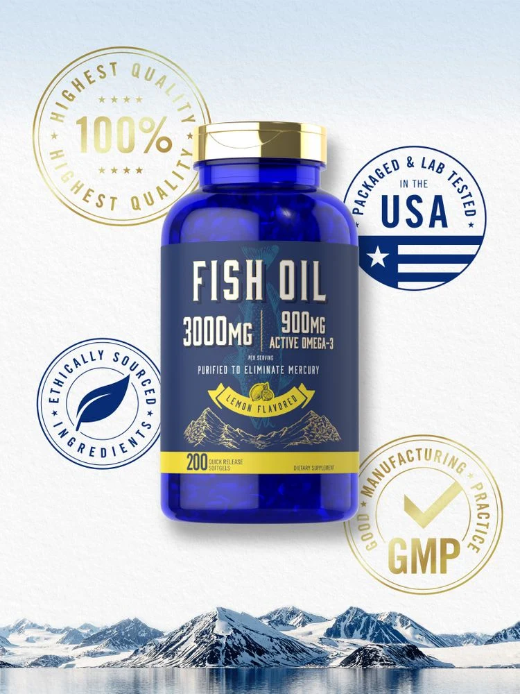 Fish Oil 3000mg with Omega-3 900mg per serving | 200 Softgels - Image 5
