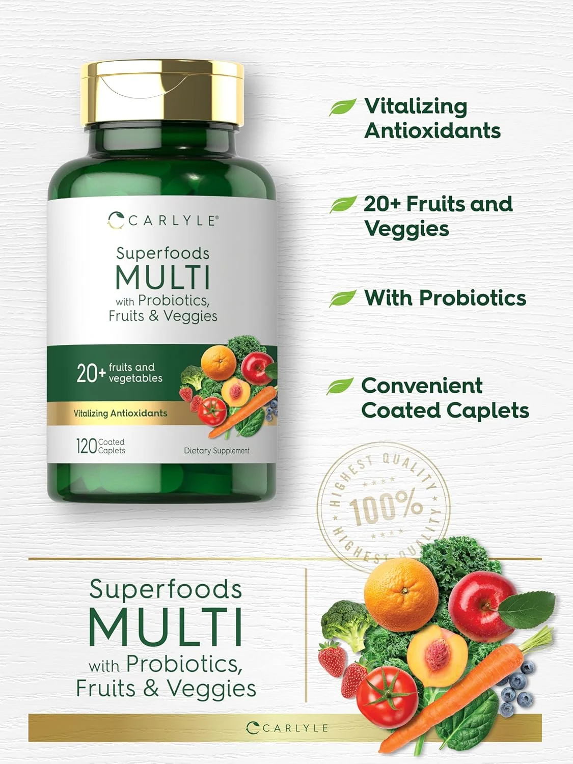 Fruits & Veggies Supplement | 120 Caplets - Image 5