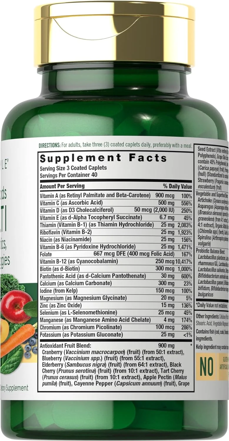 Fruits & Veggies Supplement | 120 Caplets - Image 9