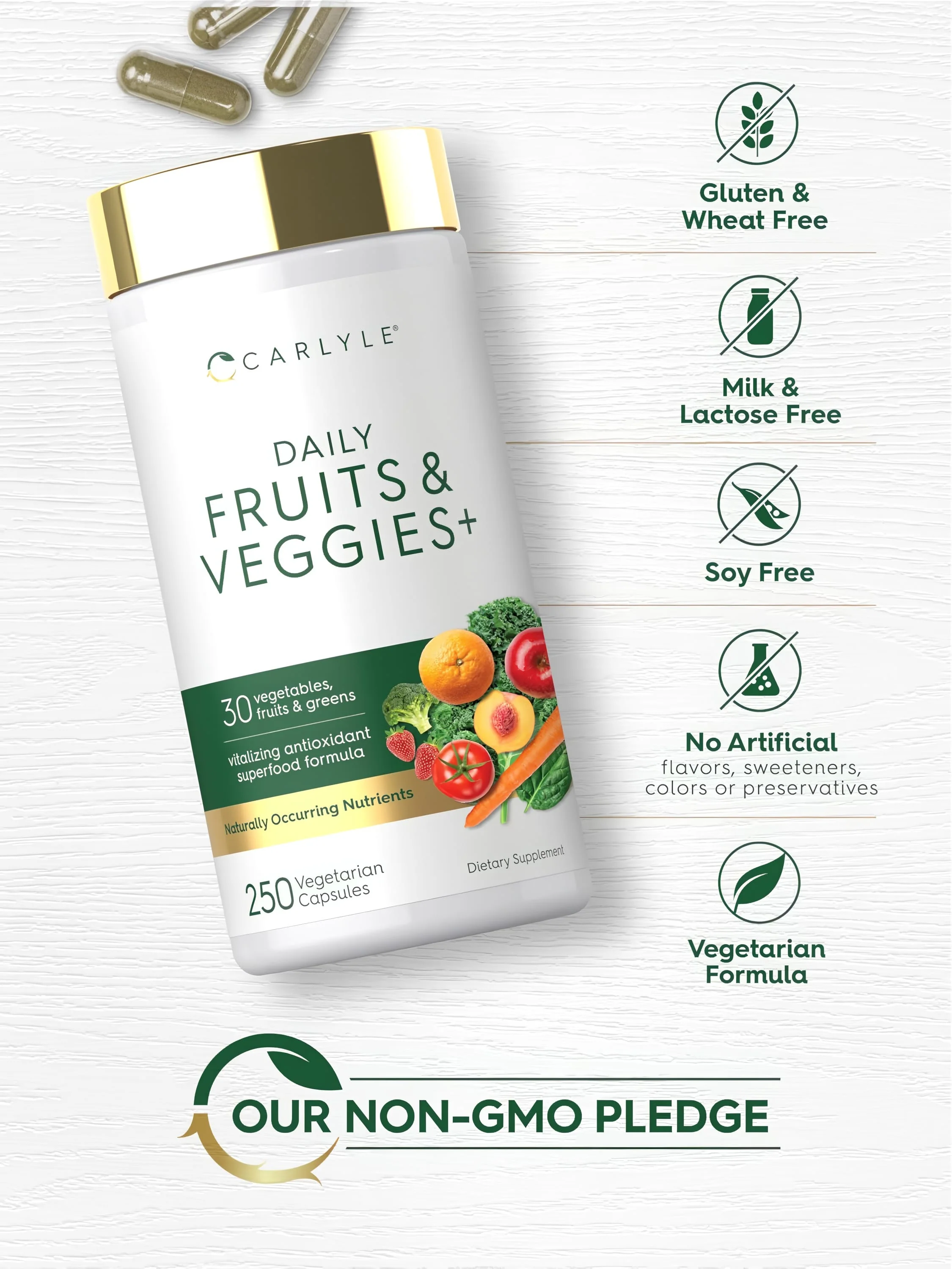 Fruits & Veggies Supplement | 250 Capsules - Image 5