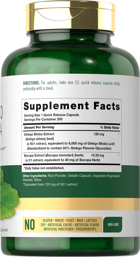 Ginkgo Biloba | 200 Capsules - Image 2
