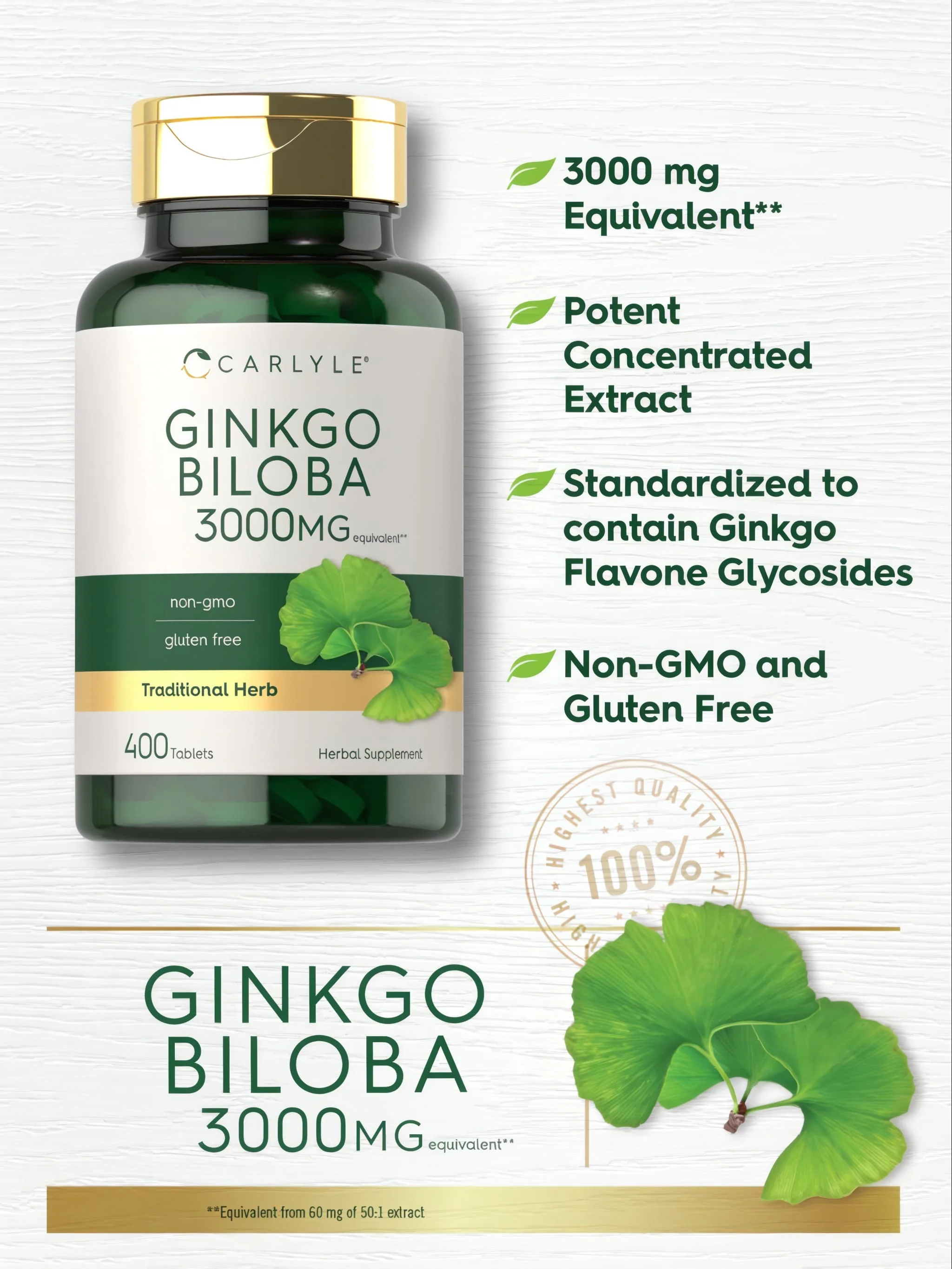Ginkgo Biloba | 400 Tablets - Image 4