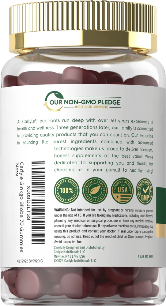 Ginkgo Biloba | 70 Gummies - Image 3