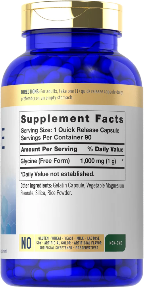 Glycine 1000mg | 90 Capsules - Image 2