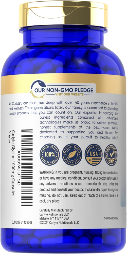 Glycine 1000mg | 90 Capsules - Image 3