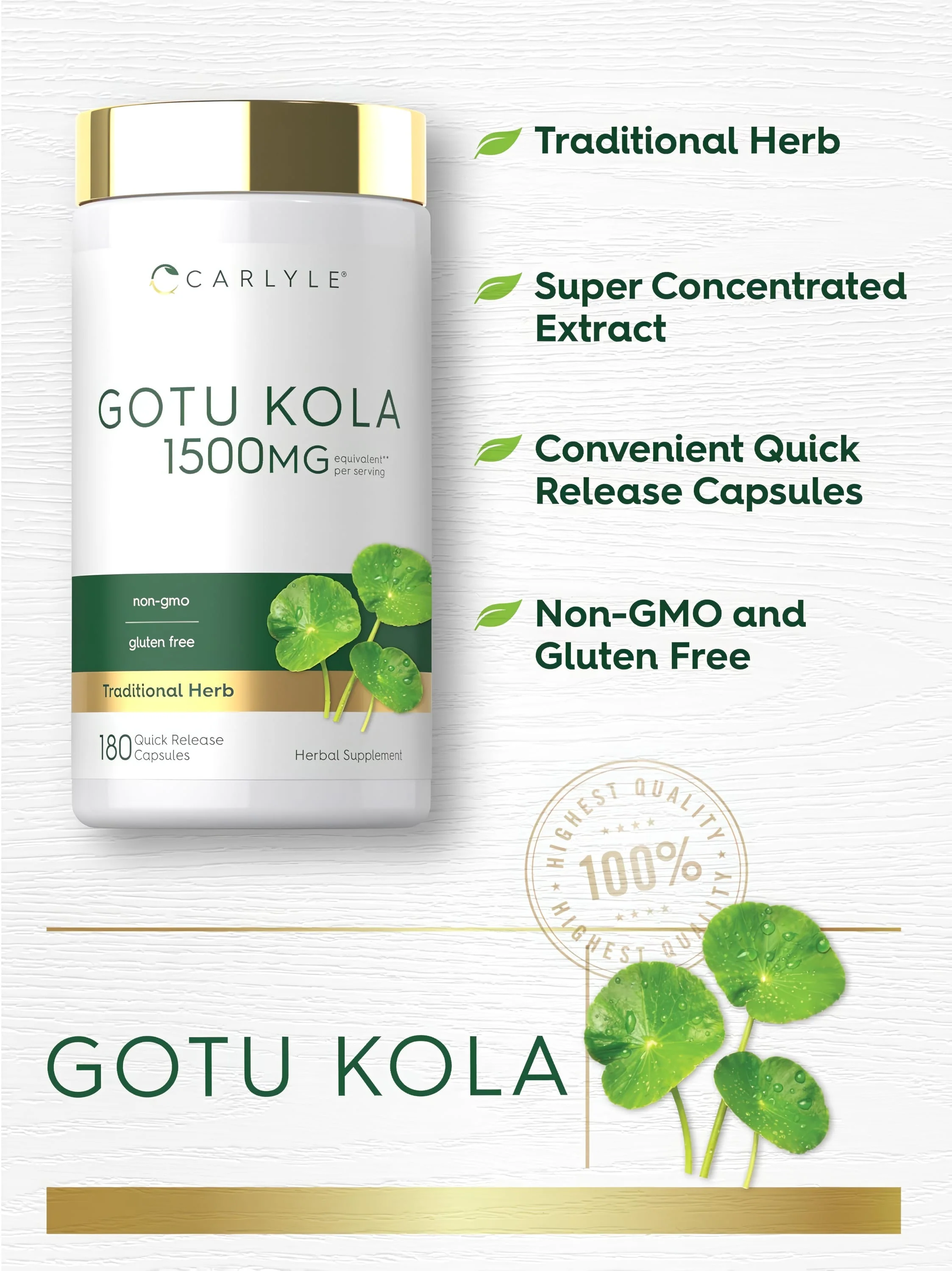 Gotu Kola | 180 Capsules - Image 4